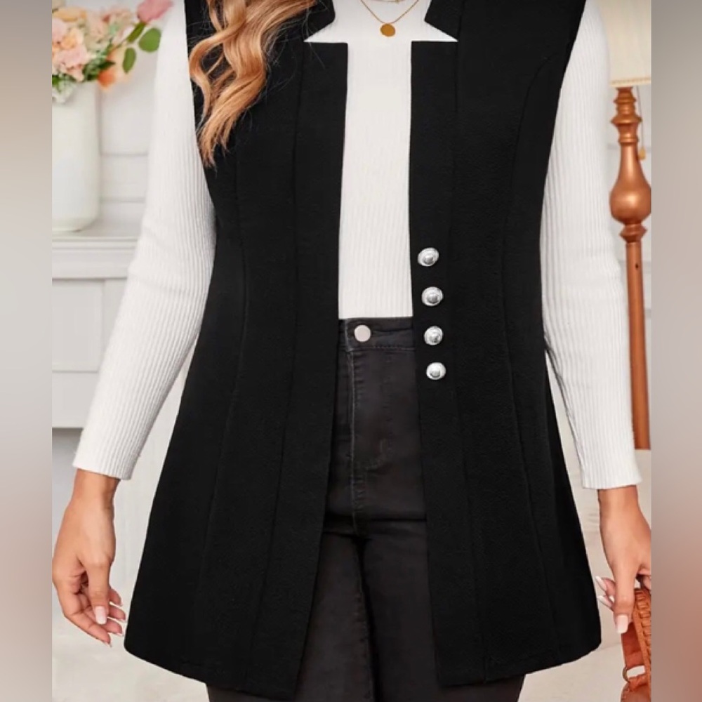 Black jacket vest.